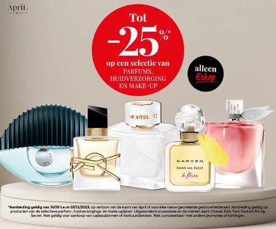 Promos de Parfumeries et Beauté à Bruges |  Web Parfums Aanbiedingen sur April Beauty | 27/11/2023 - 3/12/2023