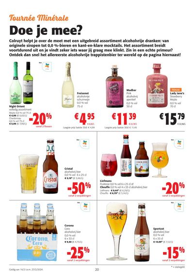 Promos de Supermarchés à Tournai | Tournée minérale sur Colruyt | 14/2/2024 - 27/2/2024