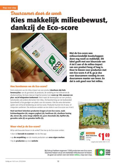 Promos de Supermarchés à Ninove | Duurzamer door de week  sur Colruyt | 14/2/2024 - 27/2/2024