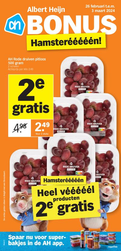 Promos de Supermarchés à Anvers | Heel vééééél producten 2e gratis sur Albert Heijn | 26/2/2024 - 3/3/2024