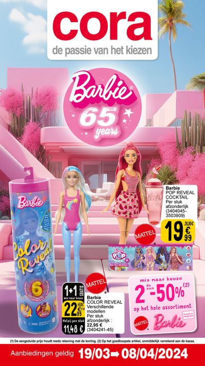 Catalogue Cora à Dilbeek | Barbie 65 jaar | 19/3/2024 - 8/4/2024