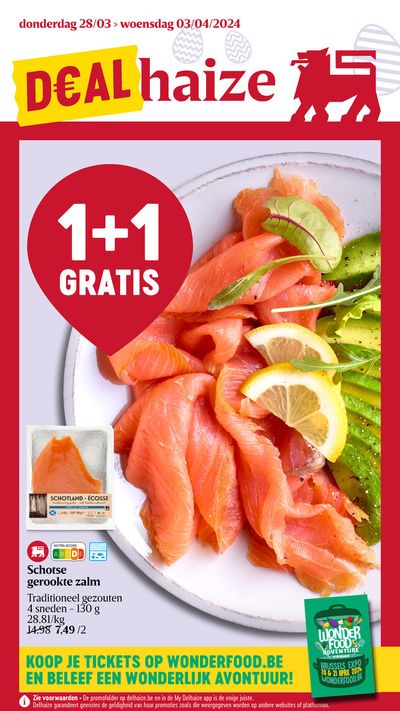 Promos de Supermarchés à Ostende | 1+1 GRATIS sur Delhaize | 29/3/2024 - 4/4/2024