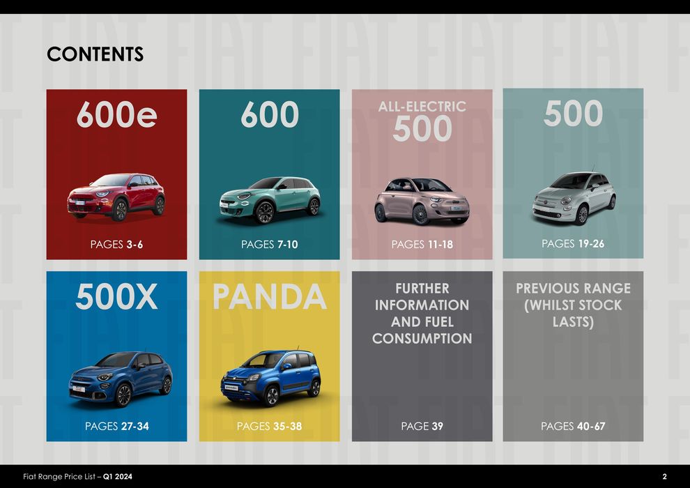 Catalogue Fiat à Genk | Fiat Range Price List – Q1 2024 | 26/3/2024 - 26/3/2025