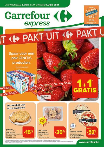 Promos de Supermarchés à Bruxelles | 1+1 GRATIS sur Carrefour Express | 3/4/2024 - 9/4/2024