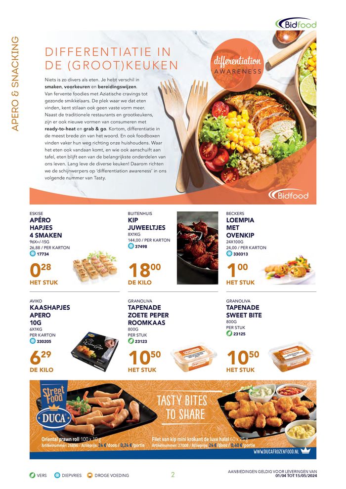 Catalogue Bidfood à Bruxelles | de lente op je bord! | 3/4/2024 - 15/5/2024