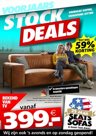 Promos de Meubles et Décoration à Destelbergen | Stock Deals! sur Seats and Sofas | 4/4/2024 - 21/4/2024