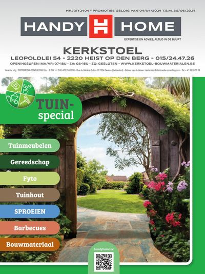 Promos de Bricolage et Jardin à Berlaar | Folder HandyHome tuinspecial Kerkstoel sur HandyHome | 5/4/2024 - 30/6/2024