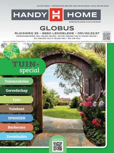 Promos de Bricolage et Jardin à Izegem | Folder HandyHome tuinspecial Globus  sur HandyHome | 5/4/2024 - 26/5/2024