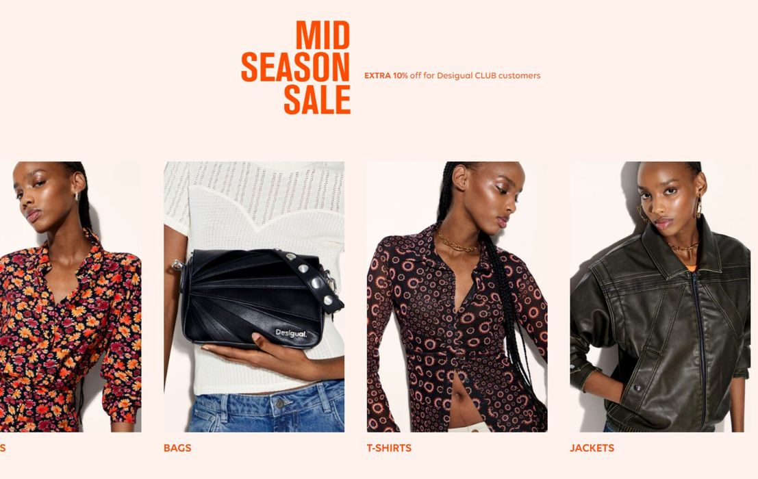 Catalogue Desigual à Ostende | MID SEASON SALE AND AN EXTRA 10% OFF FOR DESIGUAL CLUB CUSTOMERS | 8/4/2024 - 22/4/2024