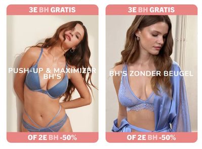 Promos de Vêtements, Chaussures et Accessoires à Waregem | 3e Bh Gratis of 2 Bh -50% sur Hunkemoller | 8/4/2024 - 22/4/2024