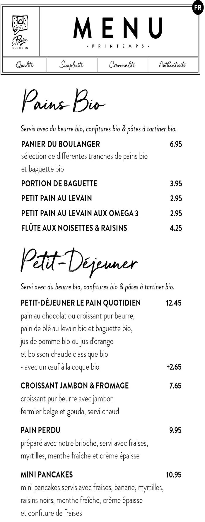 Catalogue Le Pain quotidien à Malines | MENU SPRING 2024 | 9/4/2024 - 30/6/2024