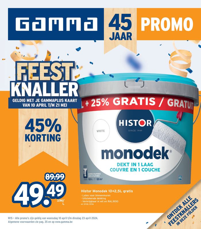 Catalogue GAMMA à Charleroi | Feest Knaller | 11/4/2024 - 23/4/2024