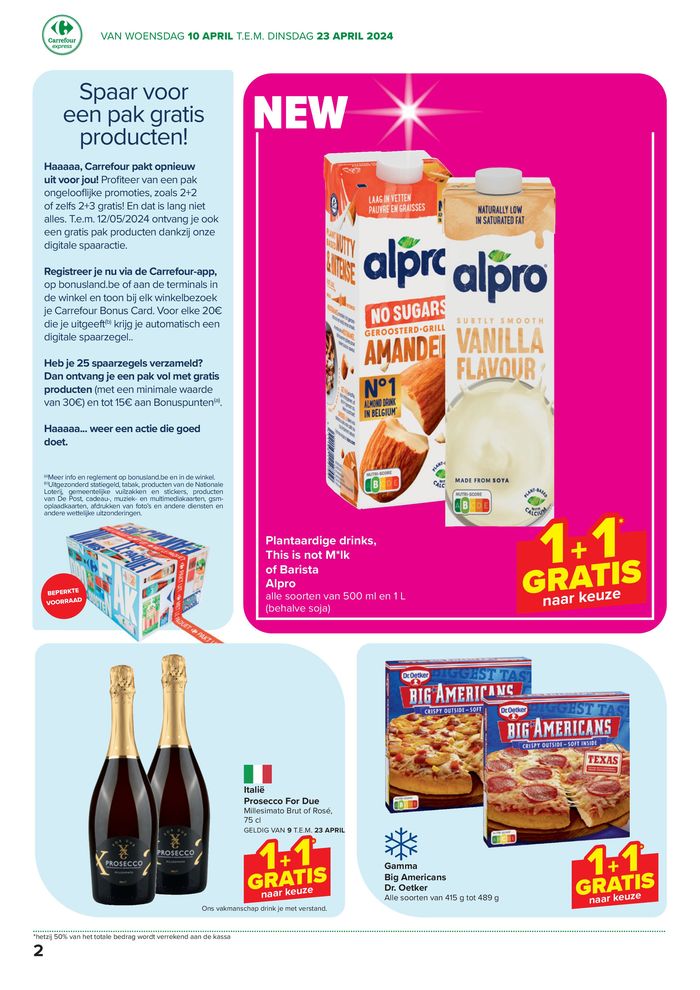 Catalogue Carrefour Express à Grimbergen | Spaar voor een pak GRATIS producten | 17/4/2024 - 23/4/2024