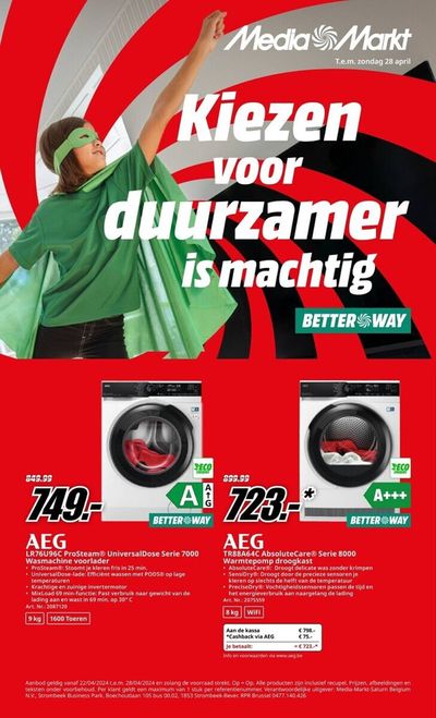 Catalogue Media Markt à Charleroi | Kiezen voor durzamer is machting | 22/4/2024 - 28/4/2024