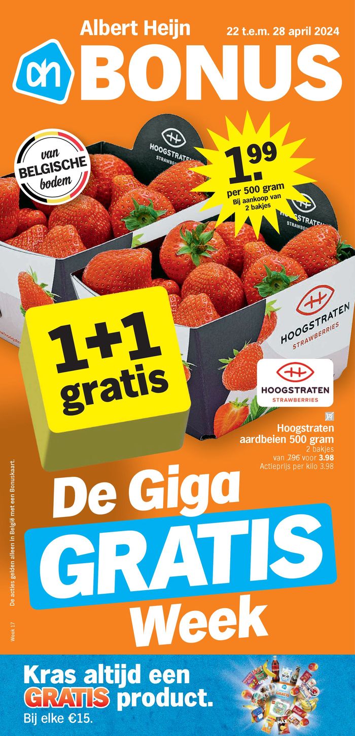 Catalogue Albert Heijn à Waregem | De Giga Gratis Week | 22/4/2024 - 28/4/2024