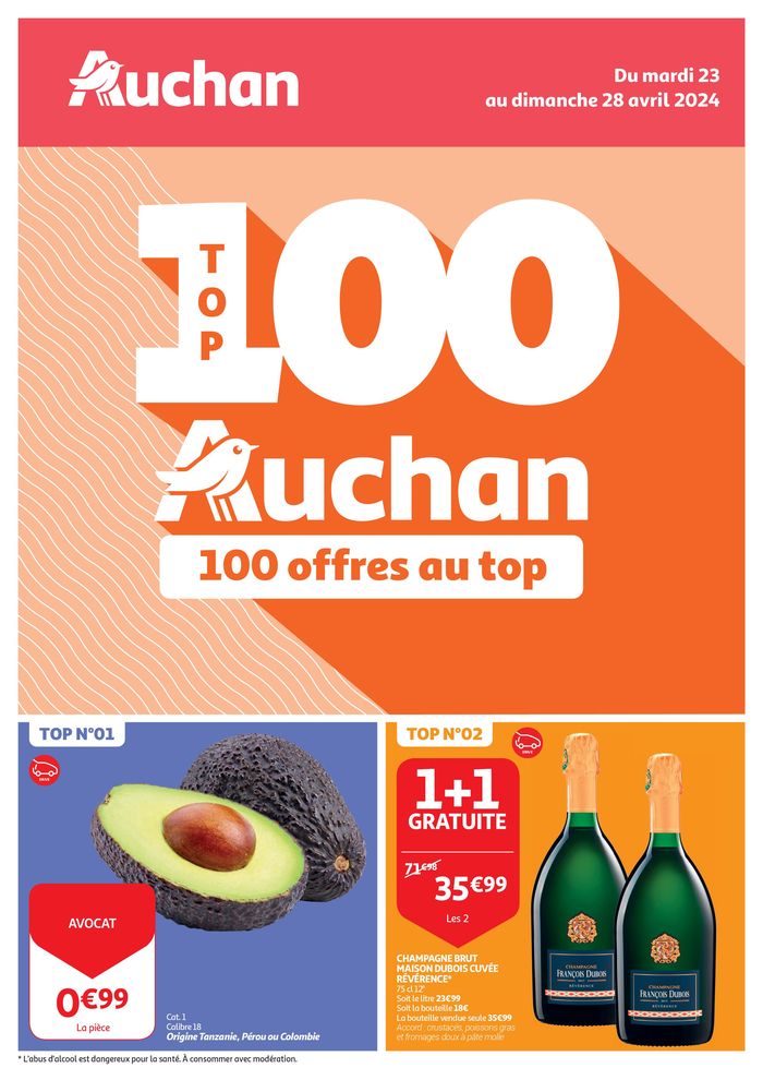 Catalogue Auchan à Courtrai | Top 100 Auchan ! | 23/4/2024 - 28/4/2024