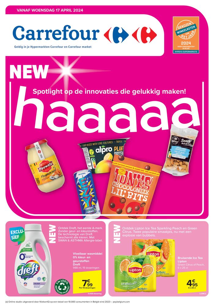 Catalogue Carrefour à Hoeilaart | Special innovatie  | 22/4/2024 - 29/4/2024