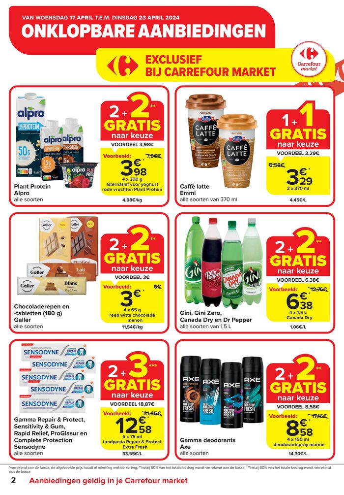 Catalogue Carrefour Market à Bruges | Spaar voor een pak GRATIS producten. | 22/4/2024 - 23/4/2024