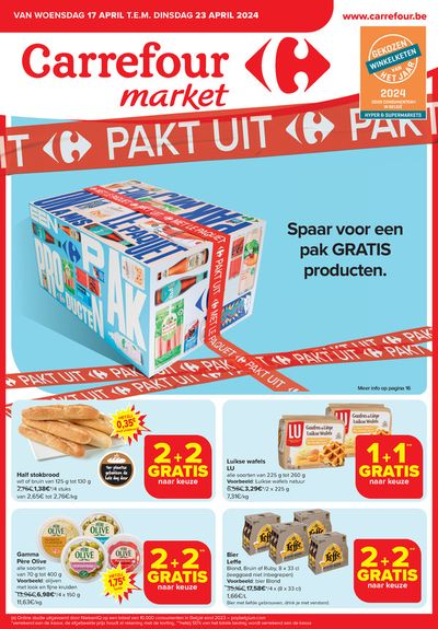 Promos de Supermarchés à Damme | Spaar voor een pak GRATIS producten. sur Carrefour Market | 22/4/2024 - 23/4/2024