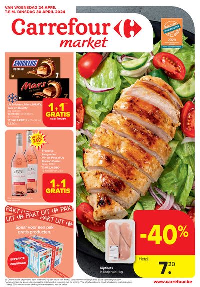 Catalogue Carrefour Market à Opwijk | 1+1 GRATIS | 24/4/2024 - 30/4/2024