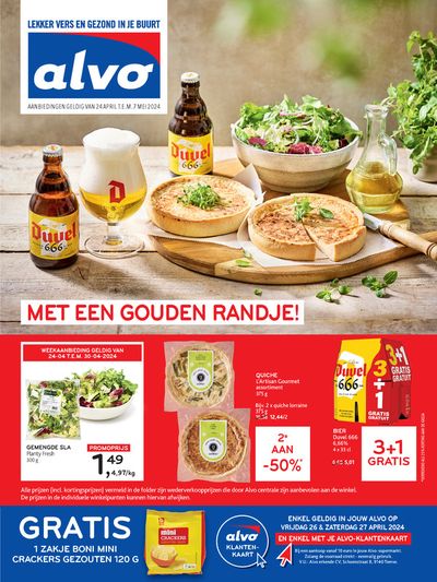 Promos de Supermarchés à Zottegem | MET EEN GOUDEN RANDJE! sur Alvo | 24/4/2024 - 30/4/2024