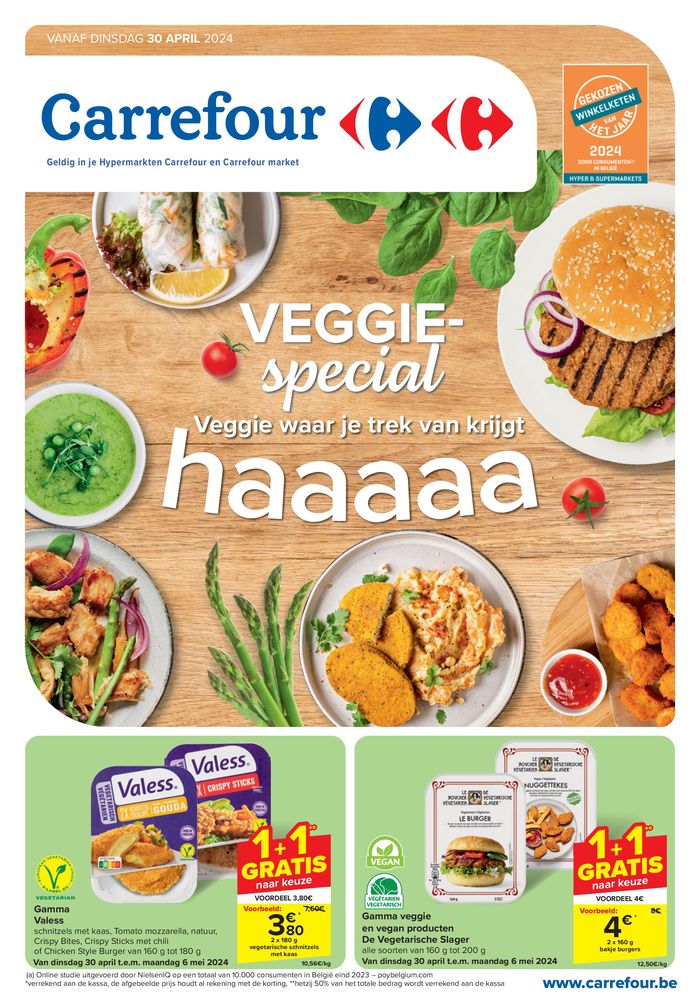 Catalogue Carrefour à Waregem | Veggie special - NL | 30/4/2024 - 6/5/2024