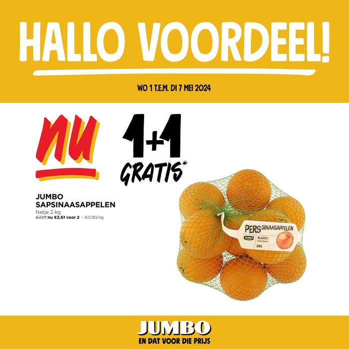 Catalogue Jumbo à Stekene | 1+1 gratis | 1/5/2024 - 7/5/2024