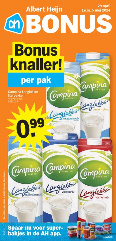 Promos de Supermarchés à Rijkevorsel | Bonus Knaller per pak sur Albert Heijn | 29/4/2024 - 5/5/2024