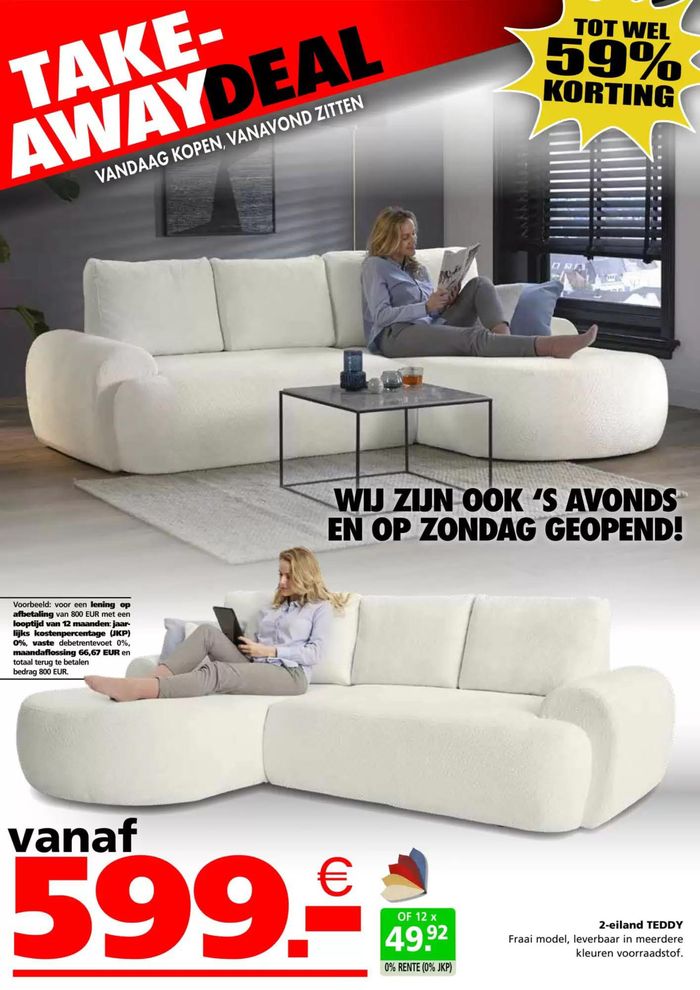 Catalogue Seats and Sofas à Roulers | Take Away Deal | 30/4/2024 - 12/5/2024