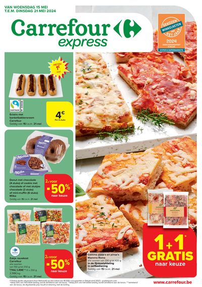 Promos de Supermarchés à Malines | 1+1 GRATIS sur Carrefour Express | 8/5/2024 - 21/5/2024