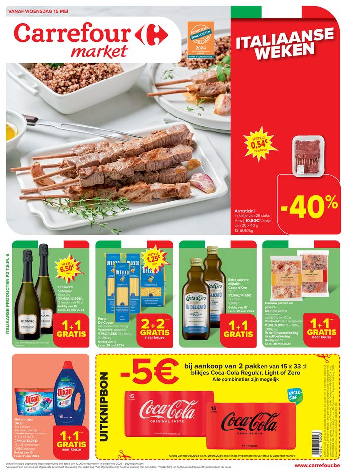 Catalogue Carrefour Market à Ostende | ITALIAANSE WEKEN | 15/5/2024 - 28/5/2024