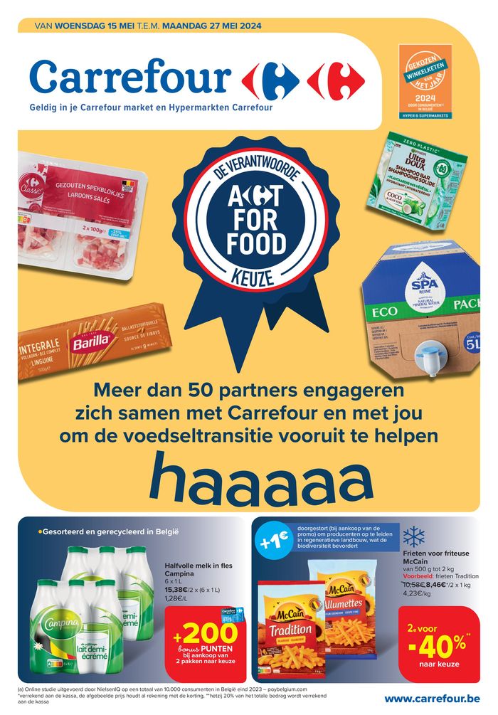 Catalogue Carrefour à Tienen | Transition Alimentaire  | 15/5/2024 - 27/5/2024