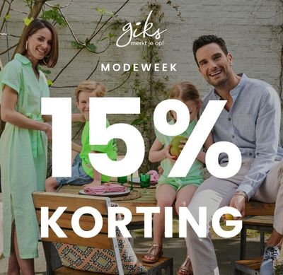 Promos de Vêtements, Chaussures et Accessoires à Wielsbeke | *15% korting sur Giks | 10/5/2024 - 20/5/2024
