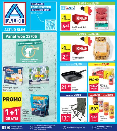 Promos de Supermarchés à De Haan | 1+1* GRATIS sur Aldi | 21/5/2024 - 25/5/2024