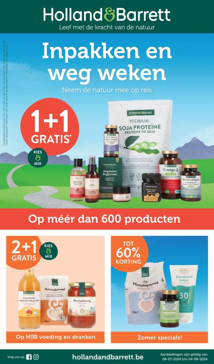 Catalogue Holland & Barrett à Charleroi | Impakken En Weg Weken | 8/7/2024 - 4/8/2024