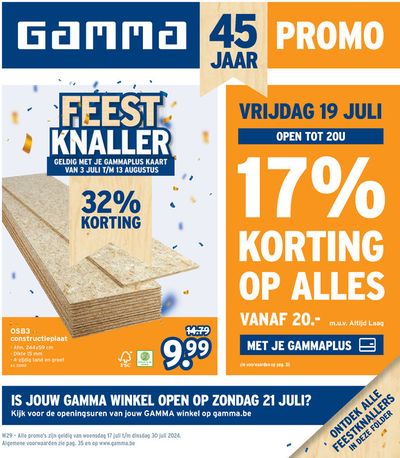 Catalogue GAMMA à Lier | 17% Korting Op Alles | 17/7/2024 - 30/7/2024