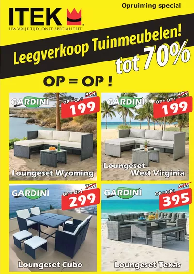 Catalogue Itek à Aarschot | Leegverkoop Tuinmeubelen! | 20/8/2024 - 31/10/2024