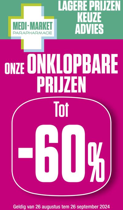 Promos de Parfumeries et Beauté à Zonhoven | Lagere Prijzen Keuze Advies sur Medi-Market | 27/8/2024 - 26/9/2024