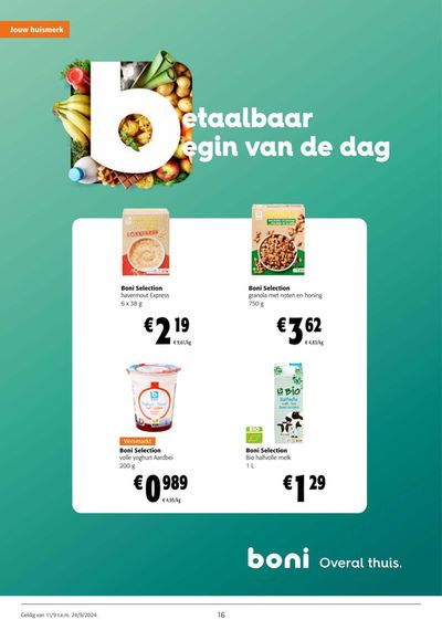 Promos de Supermarchés à Wommelgem | Betaalbaar Begin Van De Dag sur Colruyt | 11/9/2024 - 24/9/2024