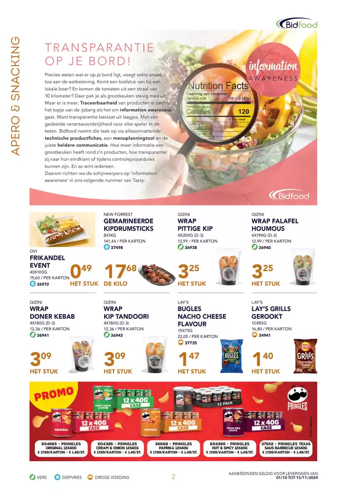 Catalogue Bidfood à Thuin | Verrasend  | 1/10/2024 - 15/11/2024