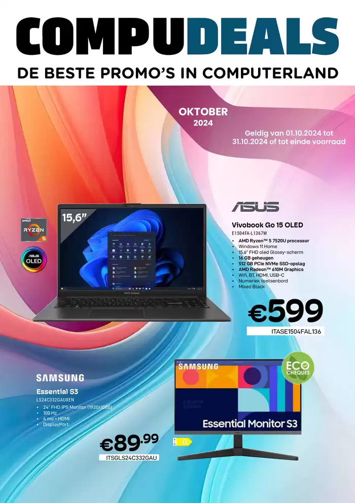 Catalogue Compudeals à Ostende | De Beste Promo's In Computerland | 10/10/2024 - 31/10/2024