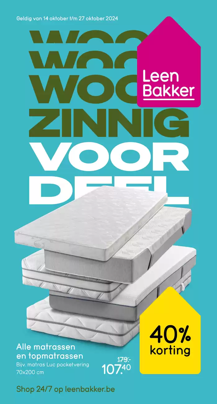 Catalogue Leen Bakker à Liège | Woonzinnig Voordeel Beddenweken | 14/10/2024 - 27/10/2024