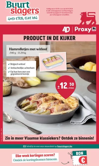 Promos de Supermarchés à Gent | Product In De Kijker sur Buurtslagers | 16/10/2024 - 14/11/2024