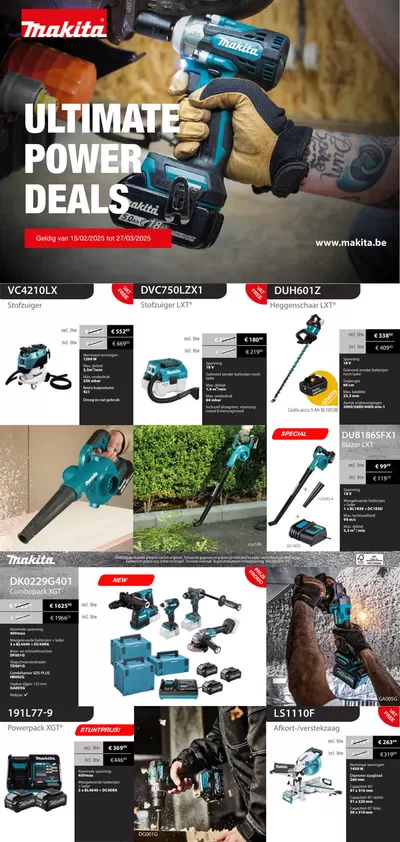 Promos de Bricolage et Jardin à Genk | Ultimate Power Deals sur Makita | 25/2/2025 - 27/3/2025