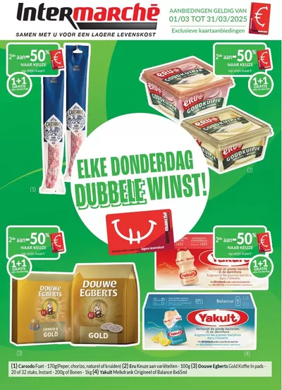 Catalogue Intermarché à Audenarde | Elke Donderdag Dubbele Winst! | 1/3/2025 - 31/3/2025