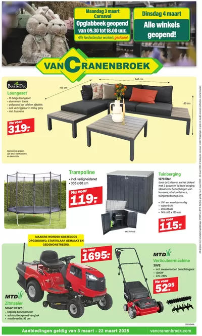 Promos de Bricolage et Jardin à Genk | Folder sur Van Cranenbroek | 3/3/2025 - 22/3/2025
