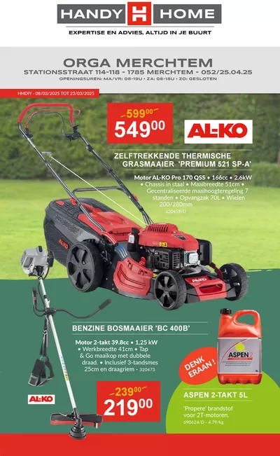 Promos de Bricolage et Jardin à Heist-op-den-Berg | Orga Merchtem sur HandyHome | 11/3/2025 - 23/3/2025
