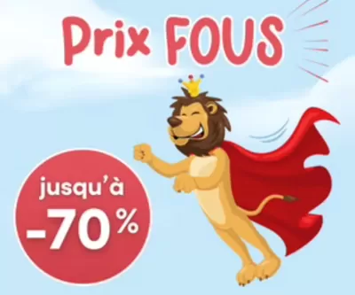 Promos de Jouets et Bébé à Ottignies-Louvain-la-Neuve | Prix Fous sur King Jouet | 11/3/2025 - 25/3/2025