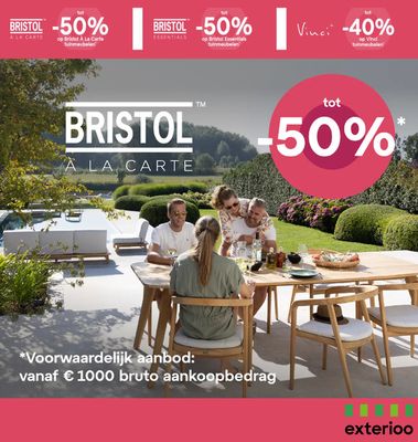Promos de Bricolage et Jardin à Roulers | Sunny Deals Tot -50% op Tuinmeubelen* sur Exterioo | 1/8/2023 - 1/10/2023