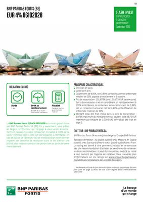 Promos de Banques et Assurances à Liège | Flash Invest | EUR 4% 06102028 sur Fintro | 1/9/2023 - 30/9/2023